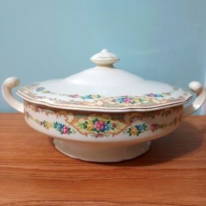 Antique porcelain covered dish
